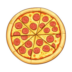 Pizza illustration cartoon style vector
