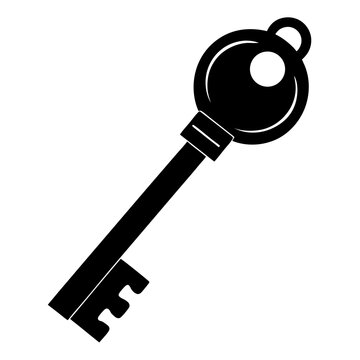 recommend clip art: key black silhouette vector, Simple silhouette Design vector icon with white background. Vintage key 