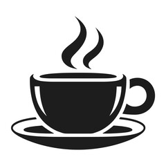 Coffee cup logo icon minimalist beverage black vector