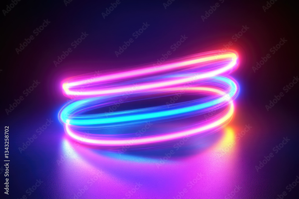 Poster colorful glowing lines create a dynamic background that suggests high-speed movement and energy in a