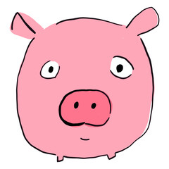Fototapeta premium Pig cartoon drawing animal vector
