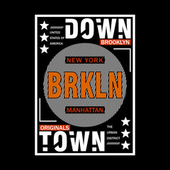 downtown brkln manhattan new york circle layout vector style