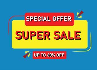 Offer Tag, Discount tag, Big Sale, Super Sale, Vector Illustration