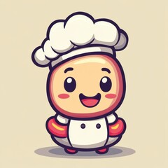 Fototapeta premium a sausage with a smiling face image using a chef hat Icon, Line Art Style, Clear Background