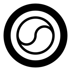 Yin Yang Taoism symbol harmony equilibrium concept icon in circle round black color vector illustration image solid outline style