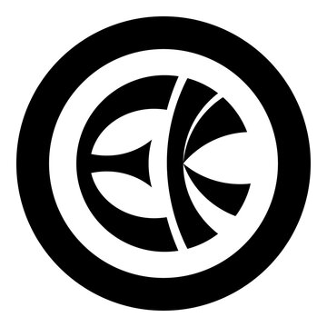 recommend clip art: Symbol Eckankar religion EK icon in circle round black color vector illustration image solid outline style