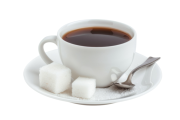 Morning ritual with a warm cup of coffee and sugar cubes on a sleek white plate inviting comfort and conversation