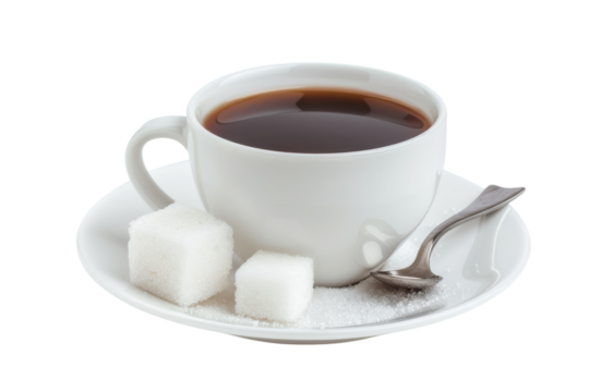 Morning ritual with a warm cup of coffee and sugar cubes on a sleek white plate inviting comfort and conversation