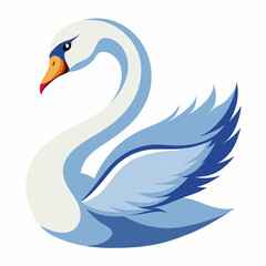 vector swan on white background