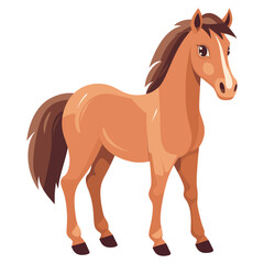 Obraz premium Horse sitting illustration cartoon animal vector