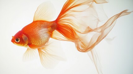 Fototapeta premium Pez dorado nadando en agua clara