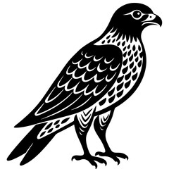 wild hawk bird black silhouette vector, Simple silhouette Design vector icon with white background.