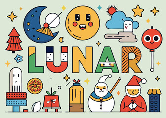 A Lunar new year icons