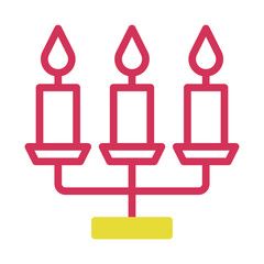 Illuminated Candelabra Icon Against White Backdrop