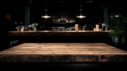 Rustic Wooden Tabletop  Bar Cafe Background  Product Display