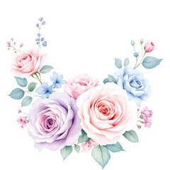 pink roses on white background