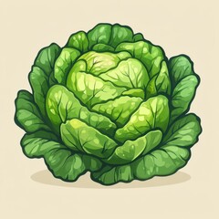 Obraz premium an cabbage icon, line art style , clear background