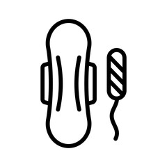 Vector icon sanitary pad, tampon. Editable stroke