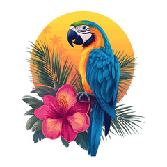 Obraz premium Parrot background tropical colorful vector