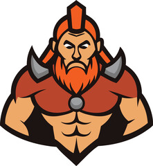 Unleash the power of the barbarian mascot logo, with fierce intensity, rugged strength, and a warrior spirit that commands respect and fear, perfect for any bold brand.