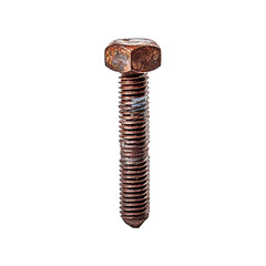 A Rusty Metal Bolt Isolated on White Background