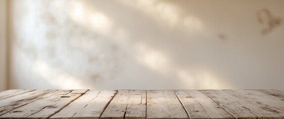 Rustic Wooden Tabletop and Blurred Background for Product Display or Mockup Scene.