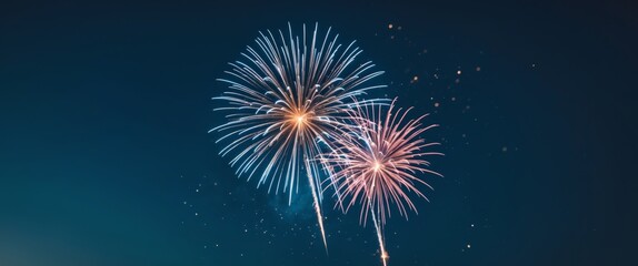 colorful fireworks on a dark sky background.