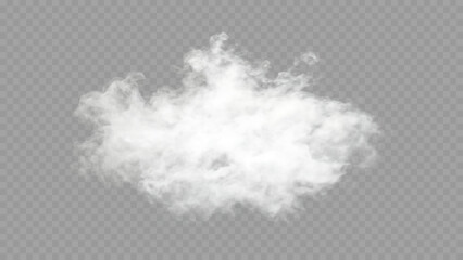 Realistic Smoke Cloud on Transparent Background – Vector Overlay