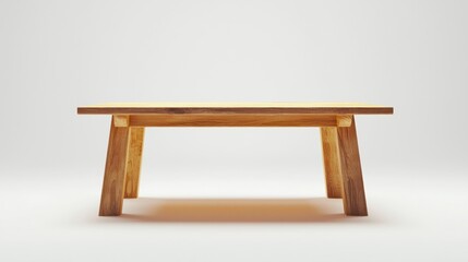 Sturdy Wooden Table with Thick Legs and Warm Tones