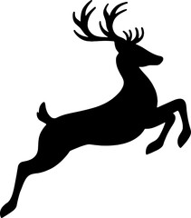 Majestic Silhouette of a Leaping Deer with Antlers