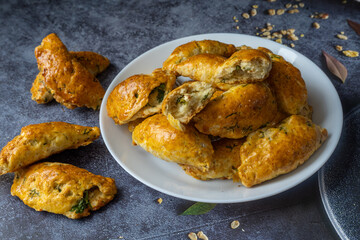 Homemade Cheese and Dill Pogaca