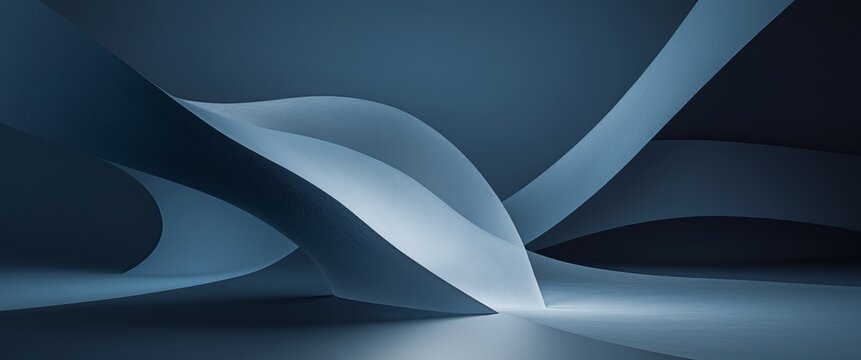 A Magical Play of Depth and Light in a Striking Dark Blue Abstract Background.