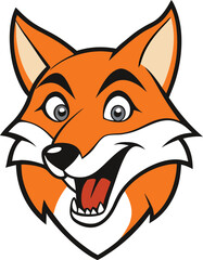 A lively open-mouth fox mascot logo, featuring sharp teeth, vibrant orange fur, and an energetic expression. Perfect for bold, adventurous brands or sports teams.