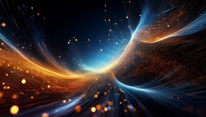 Obraz premium an abstract representation of particles in motion illustrating dynamic energy flow