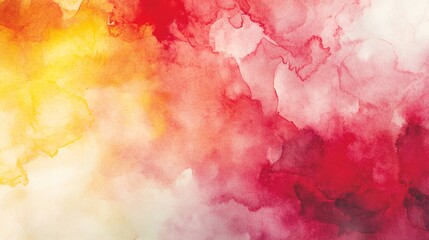 Fototapeta premium Abstract watercolor sunset texture; vibrant warm colors; website background