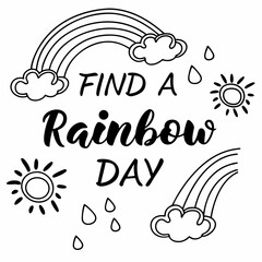Find a Rainbow Day vector illustration