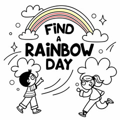 Find a Rainbow Day vector illustration
