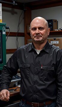 senior man working on computer