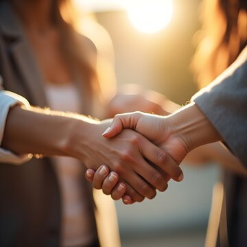 close up of business people shaking hands