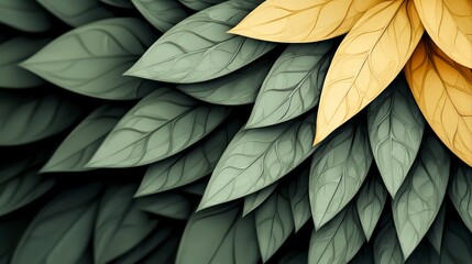 Obraz premium Lush Green Gold Leaves Abstract Nature Background High Resolution Image