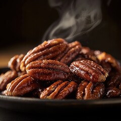 Obraz premium Sweet Pecans, steaming hot