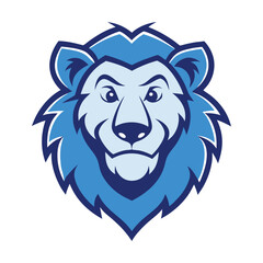 The blue lion mascot logo combines strength and elegance with bold blue tones, showcasing a fierce yet noble character that symbolizes courage, leadership, and determination.