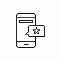 phone mobile review star icon vector sign