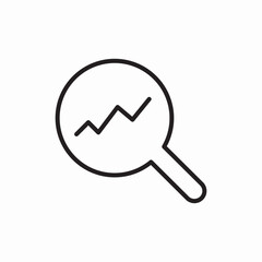 analytics magnifier search icon vector sign