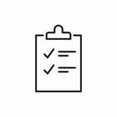 clipboard checklist document icon vector sign