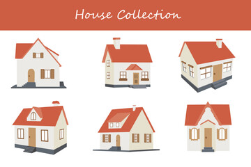 house collection in different style. Vector illustration.