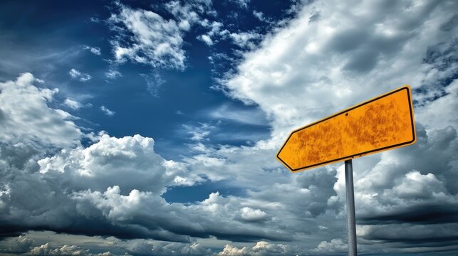 Memory Lane Road Sign. A Conceptual Signage with Dramatic Sky and Clouds