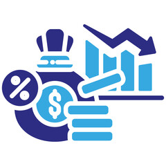 Obraz premium Income icon in Glyph Dual Color Style. Simple Vector Design. Simple Vector Glyph Icon