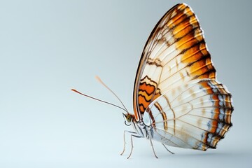 A close up portrait of a beautiful butterfly displaying its wings