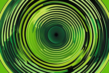 Fototapeta premium Green Concentric Halftone Texture with Pop Art Dynamic Circular Gradient